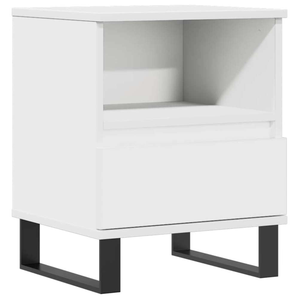 vidaXL Κομοδίνο Λευκό 40 x 35 x 50 εκ. από Επεξεργασμένο Ξύλο