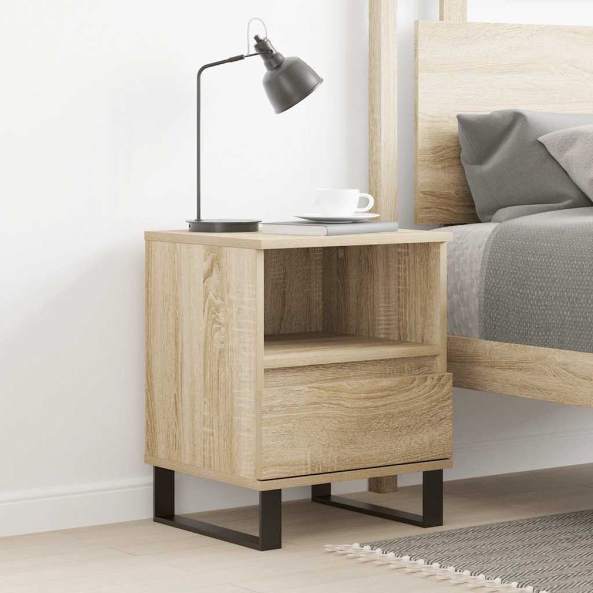 vidaXL Κομοδίνο Sonoma Δρυς 40 x 35 x 50 εκ. από Επεξεργ. Ξύλο