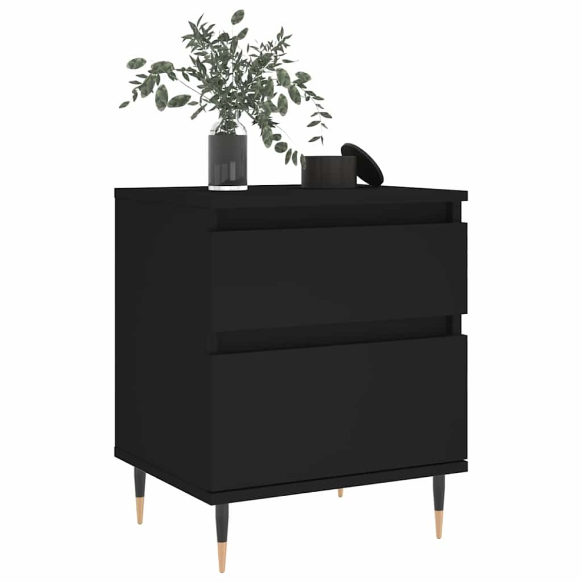 vidaXL Κομοδίνο Μαύρο 40 x 35 x 50 εκ. από Επεξεργασμένο Ξύλο