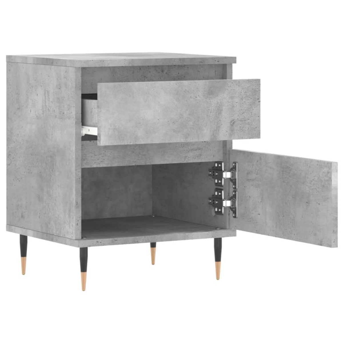 vidaXL Κομοδίνο Γκρι Σκυροδέματος 40 x 35 x 50 εκ. από Επεξεργ. Ξύλο