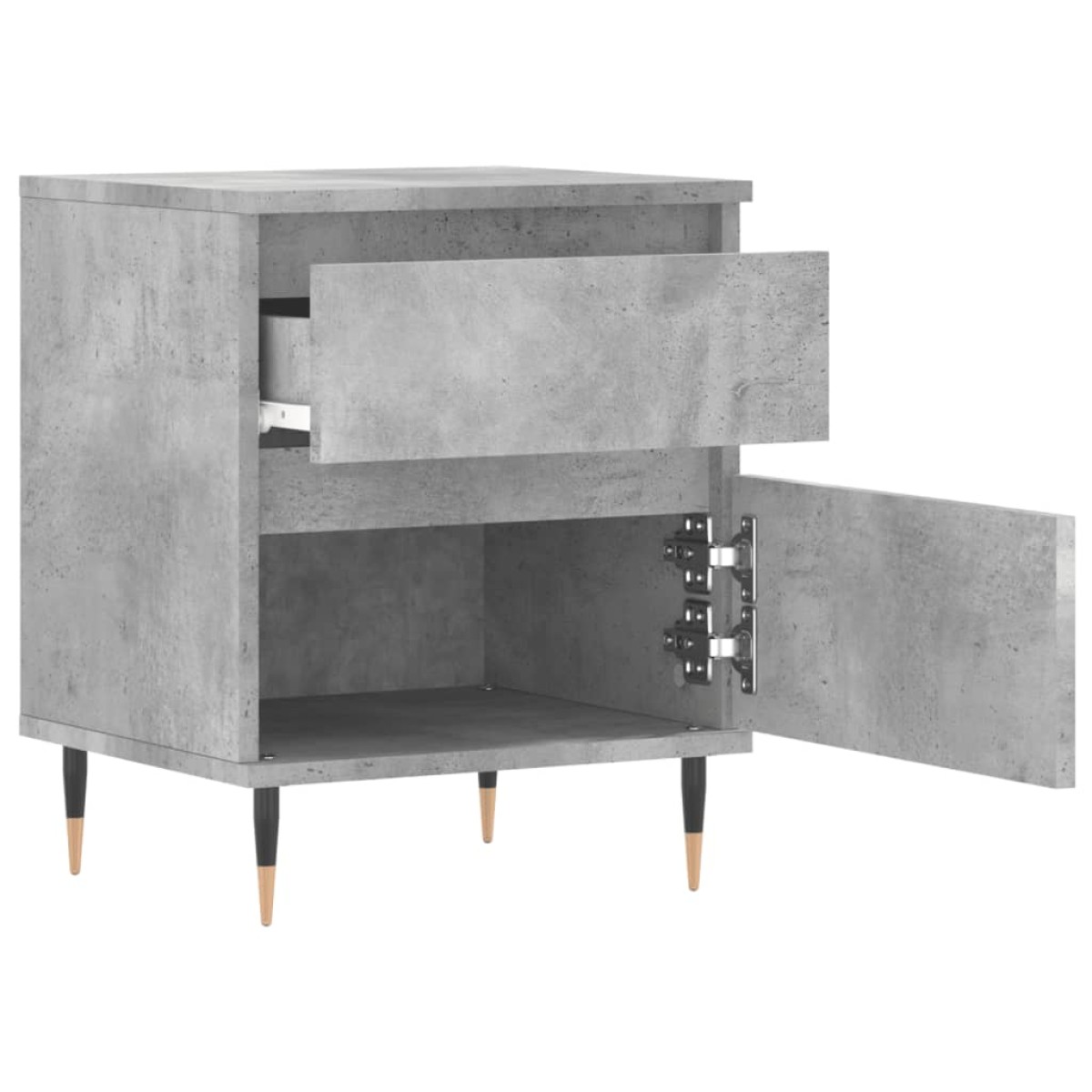 vidaXL Κομοδίνα 2 τεμ. Γκρι Σκυροδέματος 40x35x50 εκ. Επεξεργ. Ξύλο