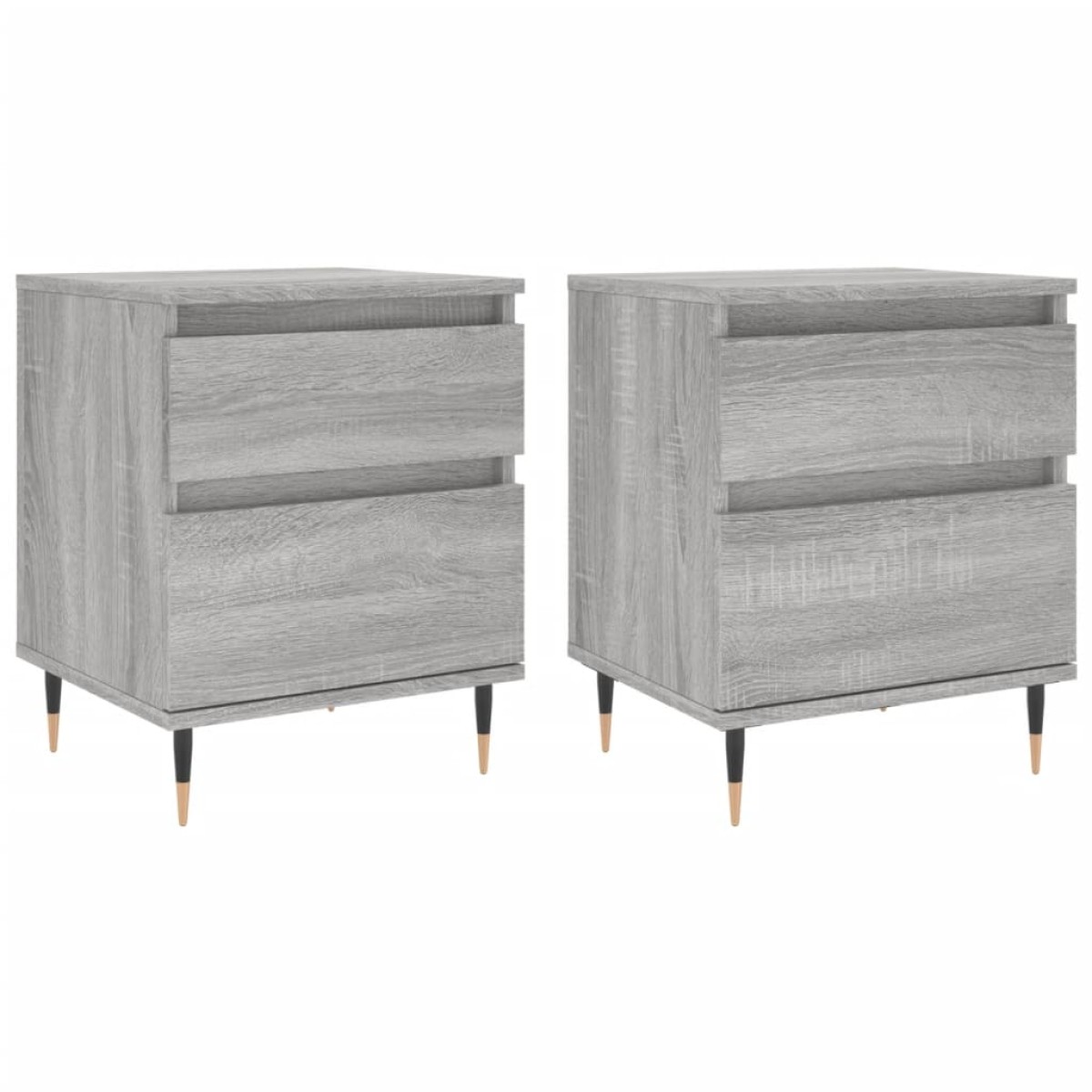 vidaXL Κομοδίνα 2 τεμ. Γκρι Sonoma 40 x 35 x 50 εκ. από Επεξεργ. Ξύλο
