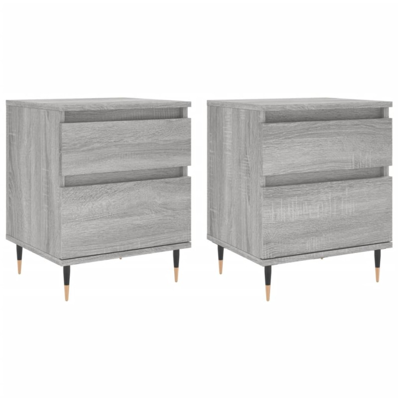 vidaXL Κομοδίνα 2 τεμ. Γκρι Sonoma 40 x 35 x 50 εκ. από Επεξεργ. Ξύλο