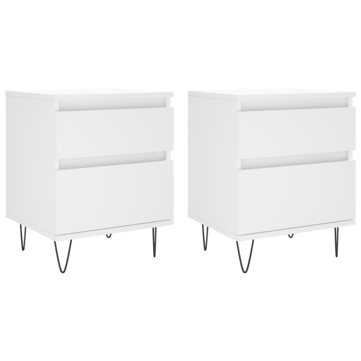 vidaXL Κομοδίνα Λευκά 2 τεμ. 40 x 35 x 50 εκ. από Επεξεργασμένο Ξύλο