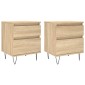 vidaXL Κομοδίνα 2 τεμ. Sonoma Δρυς 40 x 35 x 50 εκ. από Επεξεργ. Ξύλο