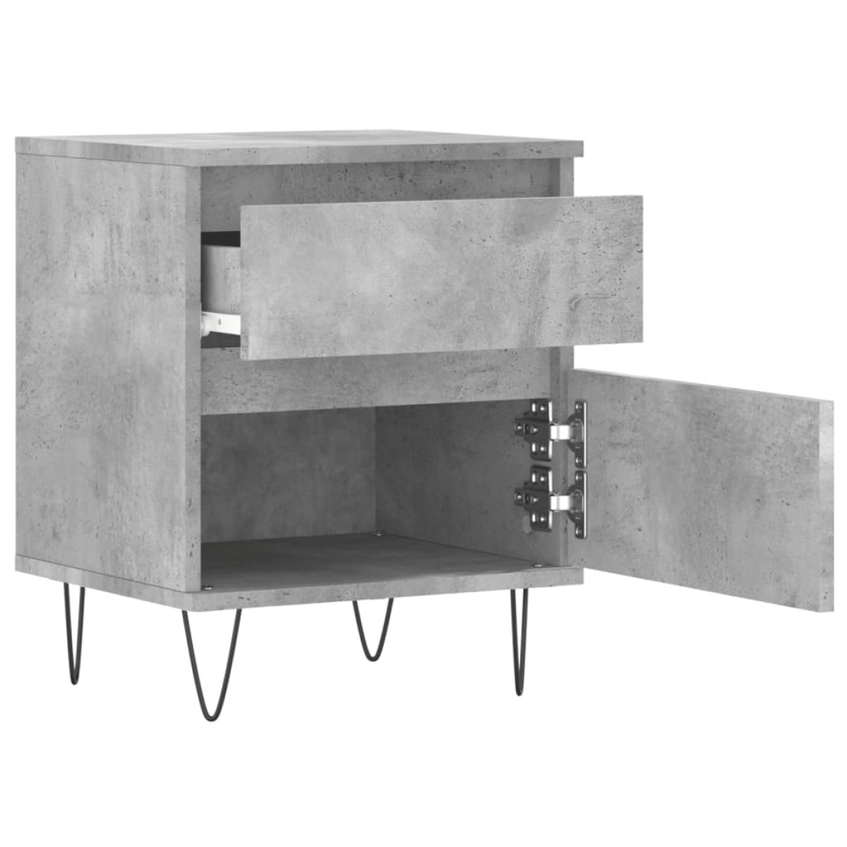 vidaXL Κομοδίνο Γκρι Σκυροδέματος 40 x 35 x 50 εκ. από Επεξεργ. Ξύλο