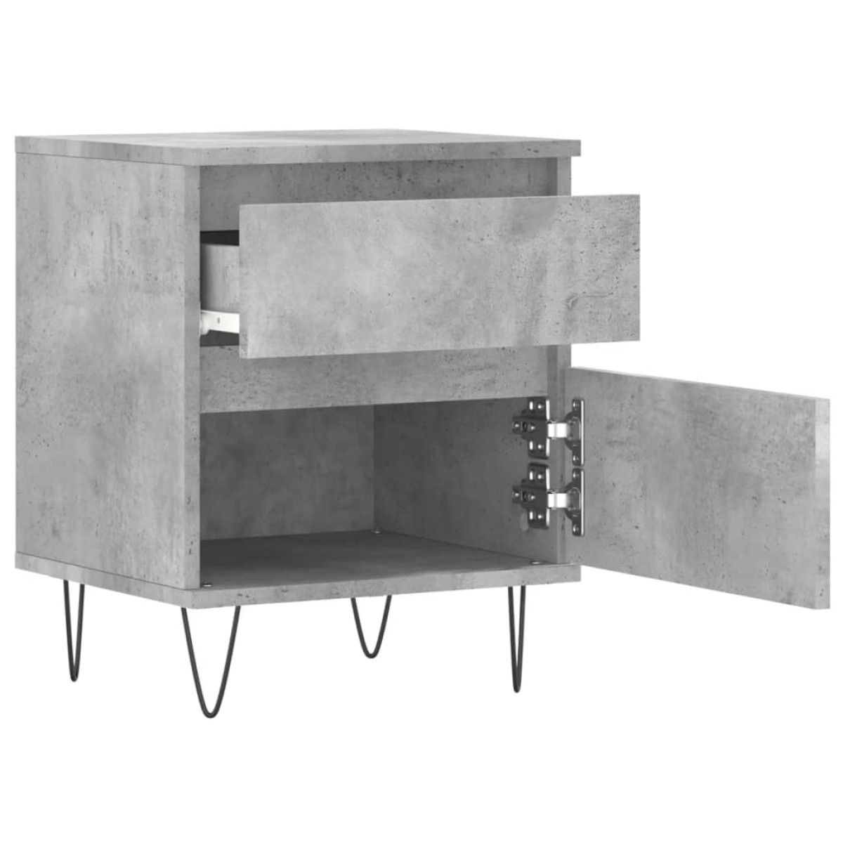 vidaXL Κομοδίνα 2 τεμ. Γκρι Σκυροδέματος 40x35x50 εκ. Επεξεργ. Ξύλο