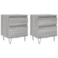 vidaXL Κομοδίνα 2 τεμ. Γκρι Sonoma 40 x 35 x 50 εκ. από Επεξεργ. Ξύλο
