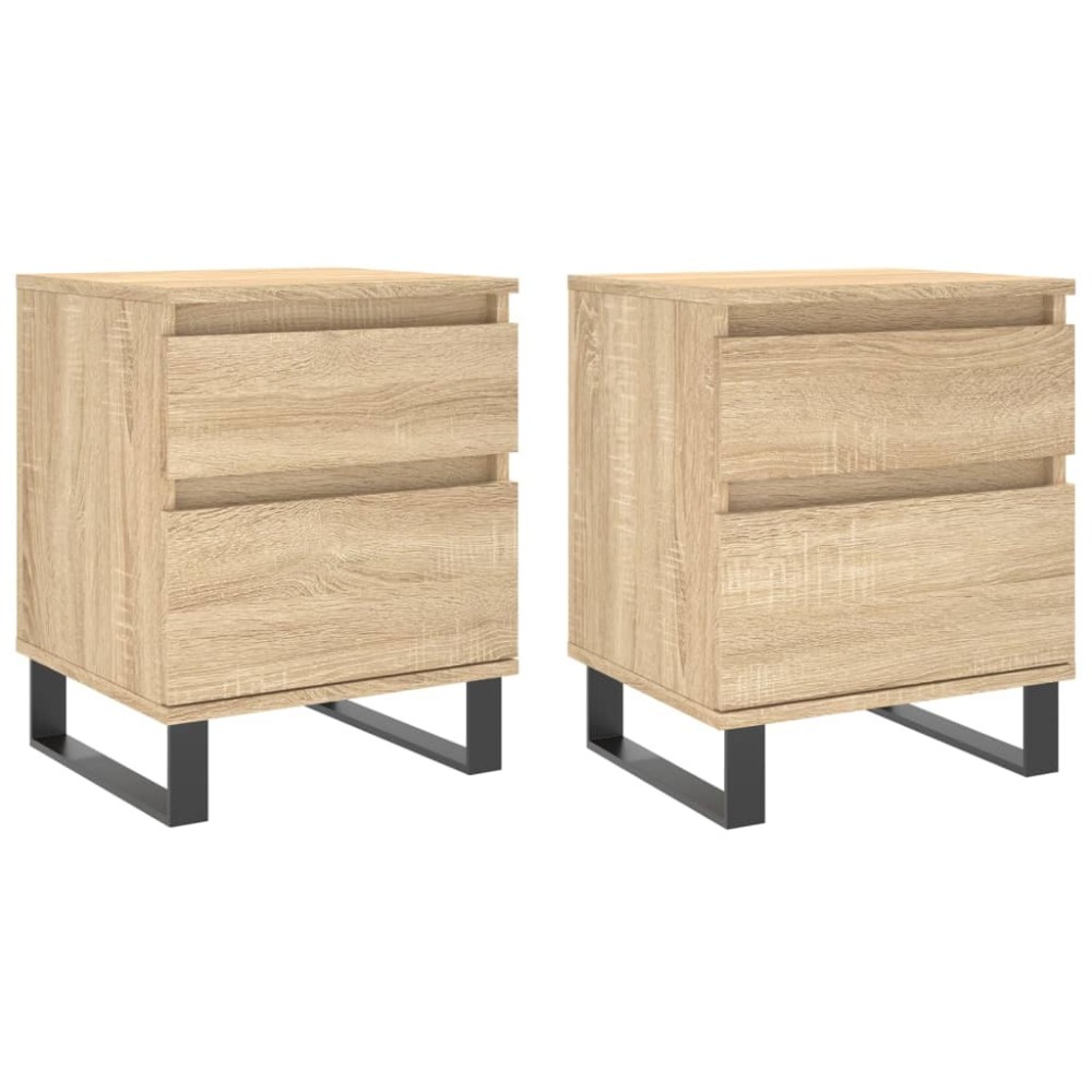 vidaXL Κομοδίνα 2 τεμ. Sonoma Δρυς 40 x 35 x 50 εκ. από Επεξεργ. Ξύλο