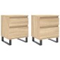 vidaXL Κομοδίνα 2 τεμ. Sonoma Δρυς 40 x 35 x 50 εκ. από Επεξεργ. Ξύλο