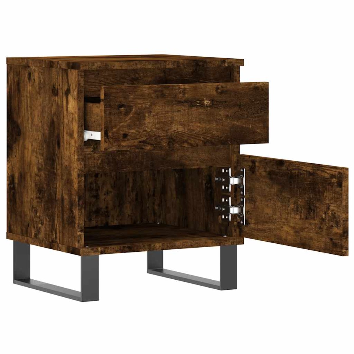 vidaXL Κομοδίνο Καπνιστή Δρυς 40 x 35 x 50 εκ. από Επεξεργ. Ξύλο