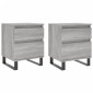 vidaXL Κομοδίνα 2 τεμ. Γκρι Sonoma 40 x 35 x 50 εκ. από Επεξεργ. Ξύλο