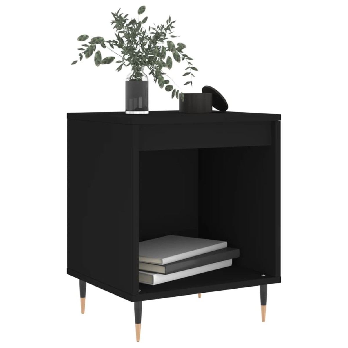 vidaXL Κομοδίνα 2 τεμ. Μαύρα 40 x 35 x 50 εκ. από Επεξεργασμένο Ξύλο