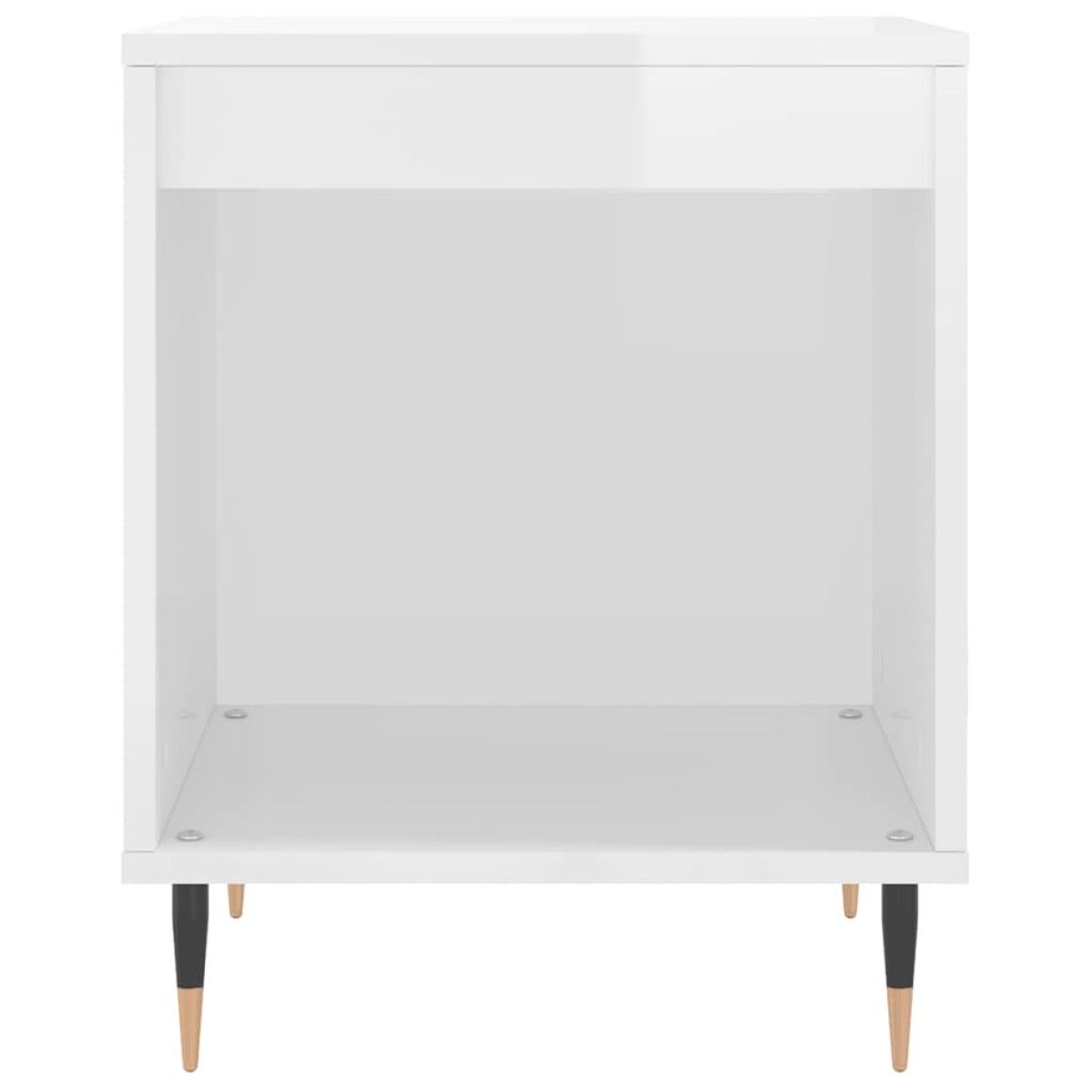 vidaXL Κομοδίνα 2 τεμ. Γυαλ. Λευκό 40 x 35 x 50 εκ. Επεξεργασμένο Ξύλο