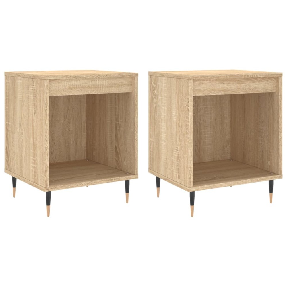 vidaXL Κομοδίνα 2 τεμ. Sonoma Δρυς 40 x 35 x 50 εκ. από Επεξεργ. Ξύλο