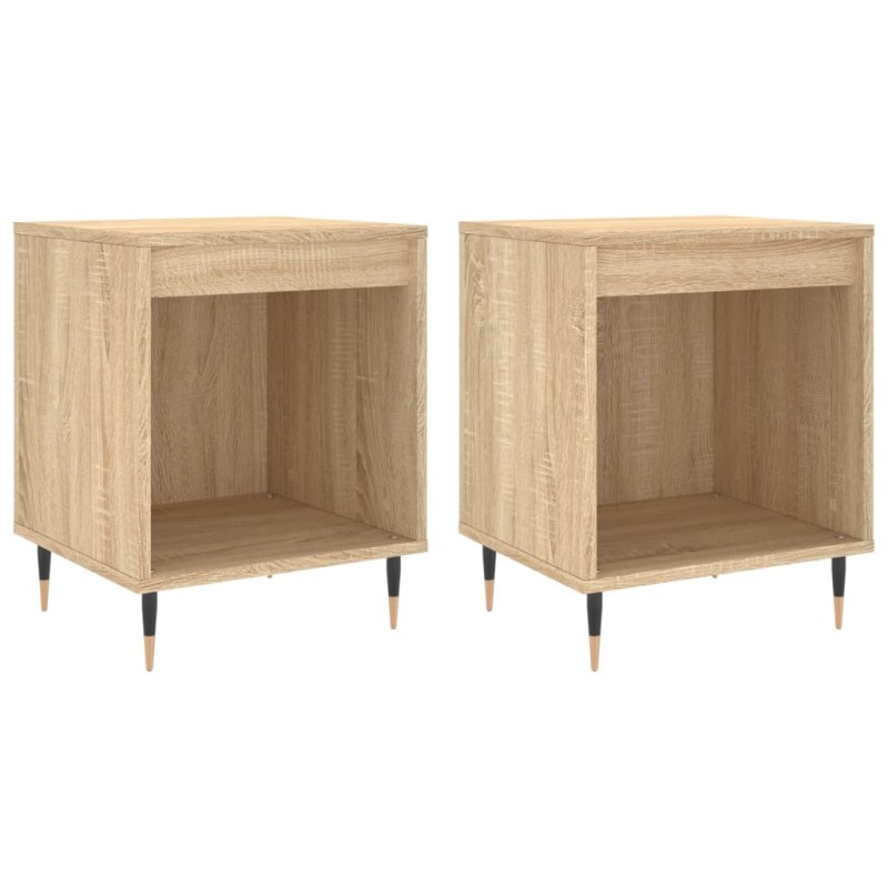 vidaXL Κομοδίνα 2 τεμ. Sonoma Δρυς 40 x 35 x 50 εκ. από Επεξεργ. Ξύλο