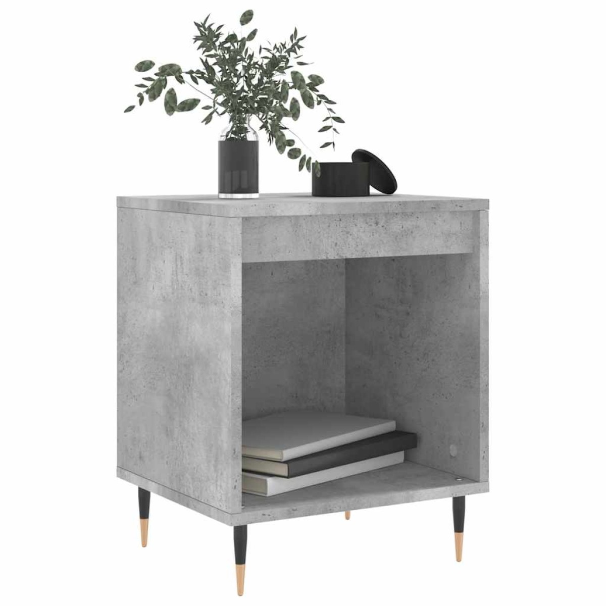 vidaXL Κομοδίνο Γκρι Σκυροδέματος 40 x 35 x 50 εκ. από Επεξεργ. Ξύλο