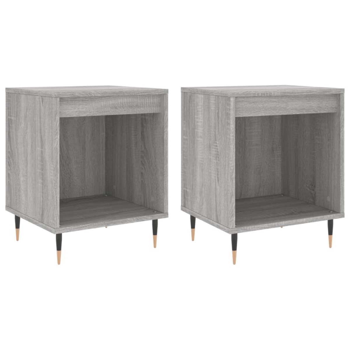 vidaXL Κομοδίνα 2 τεμ. Γκρι Sonoma 40 x 35 x 50 εκ. από Επεξεργ. Ξύλο