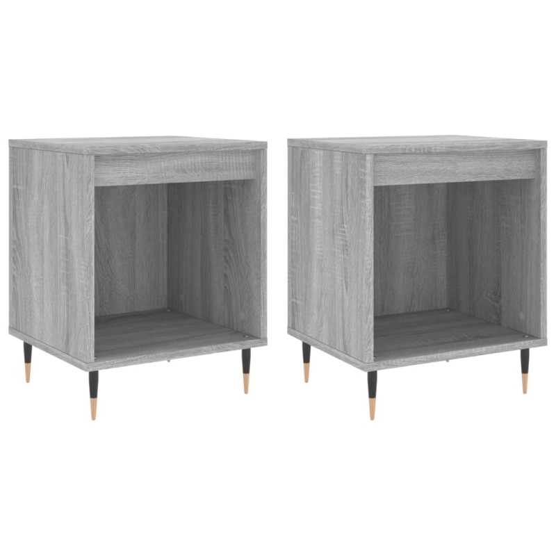 vidaXL Κομοδίνα 2 τεμ. Γκρι Sonoma 40 x 35 x 50 εκ. από Επεξεργ. Ξύλο