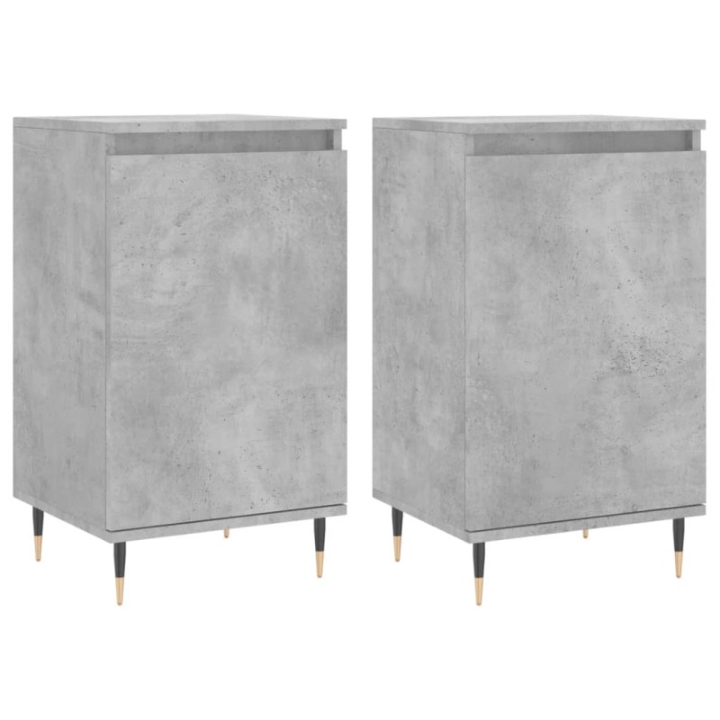 vidaXL Ντουλάπια 2 τεμ. Γκρι Σκυροδ. 40x35x70 εκ. Επεξεργασμένο Ξύλο