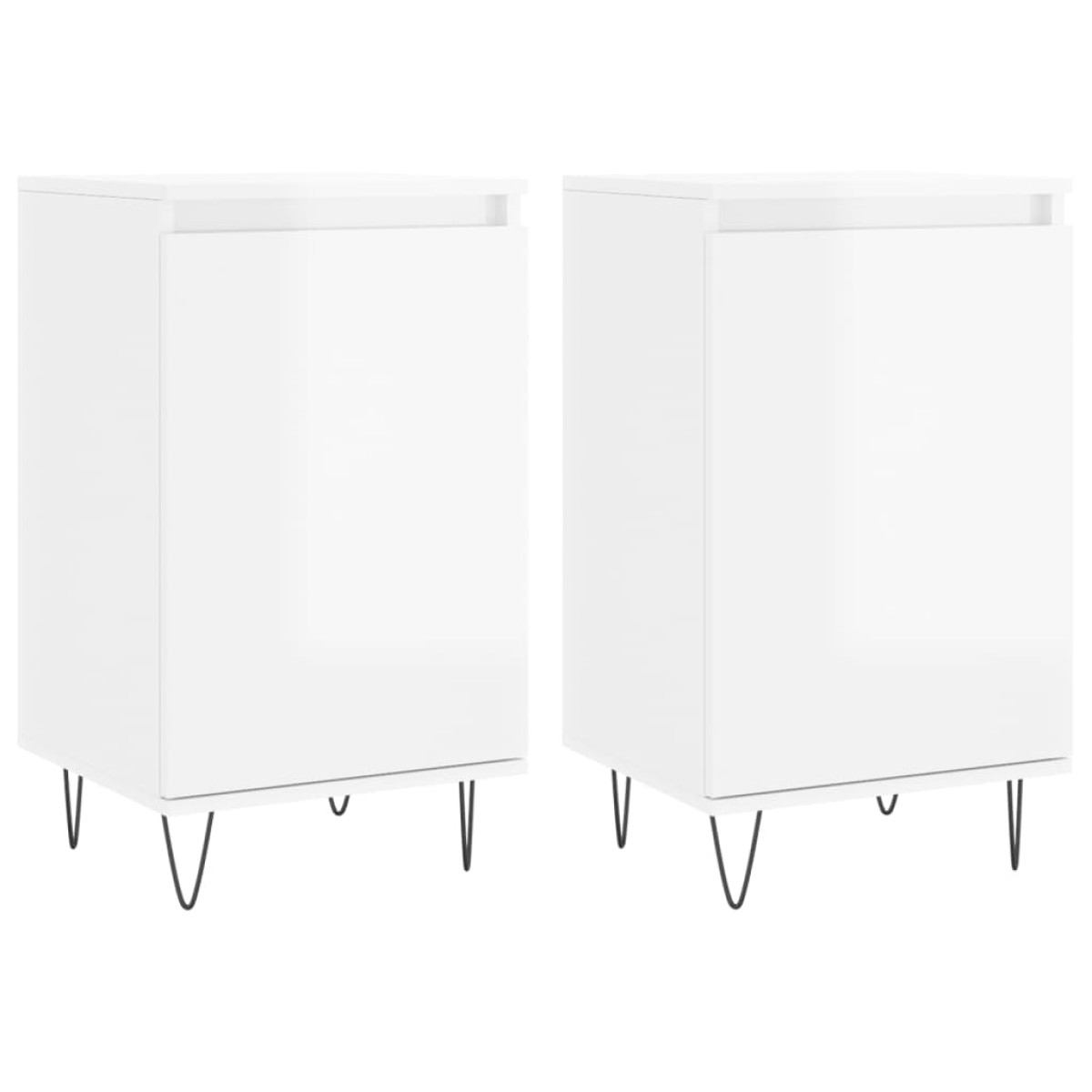 vidaXL Ντουλάπια 2 τεμ. Γυαλιστ. Λευκό 40x35x70 εκ. από Επεξεργ. Ξύλο