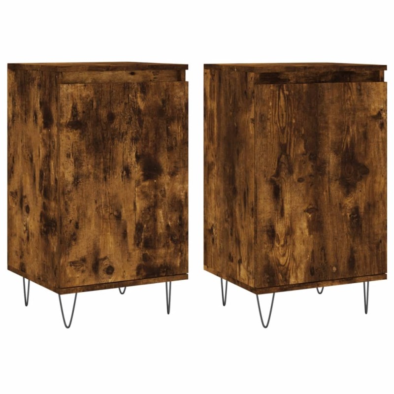 vidaXL Ντουλάπια 2 τεμ. Καπνιστή Δρυς 40x35x70 εκ. από Επεξεργ. Ξύλο