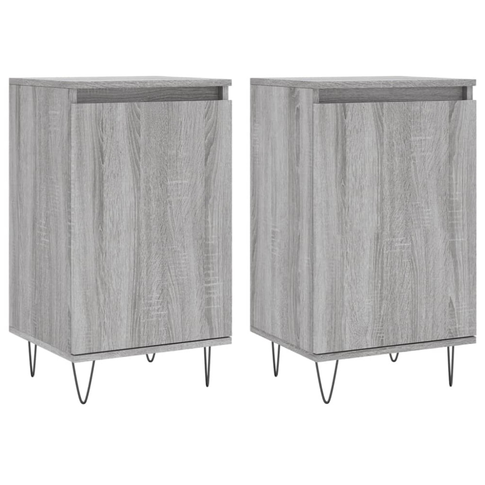 vidaXL Ντουλάπια 2 τεμ. Γκρι Sonoma 40x35x70 εκ. Επεξεργασμένο Ξύλο