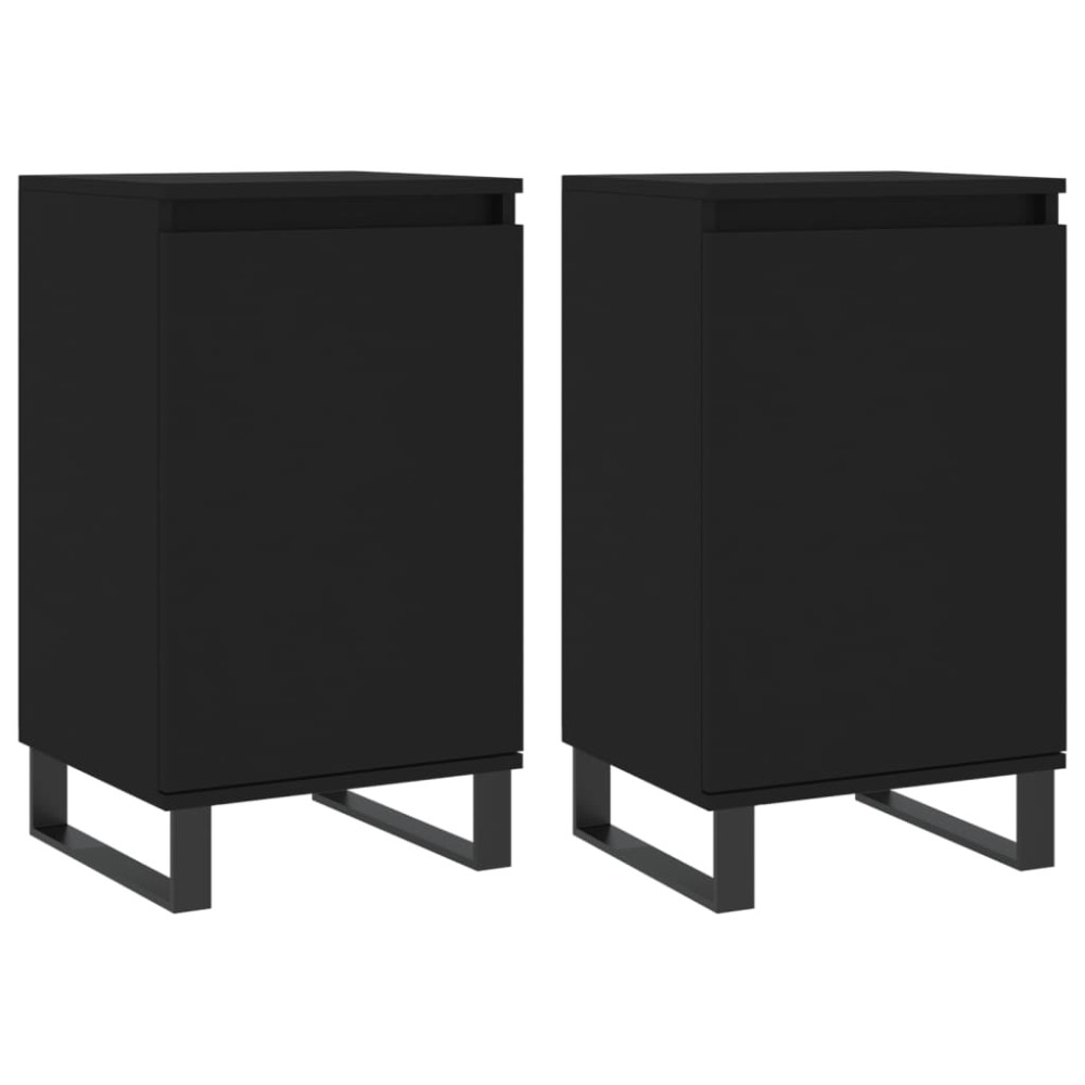 vidaXL Ντουλάπια 2 τεμ. Μαύρα 40 x 35 x 70 εκ. από Επεξεργασμένο Ξύλο