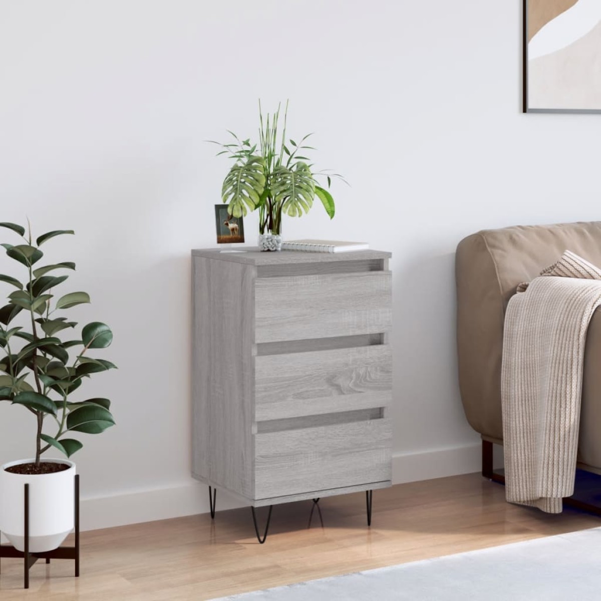 vidaXL Συρταριέρα Γκρι Sonoma 40 x 35 x 70 εκ. από Επεξεργασμένο Ξύλο