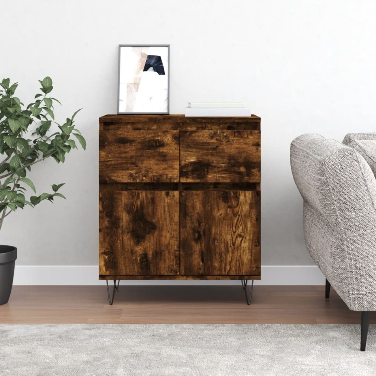 vidaXL Ντουλάπι Καπνιστή Δρυς 60x35x70 εκ. από Επεξεργασμένο Ξύλο