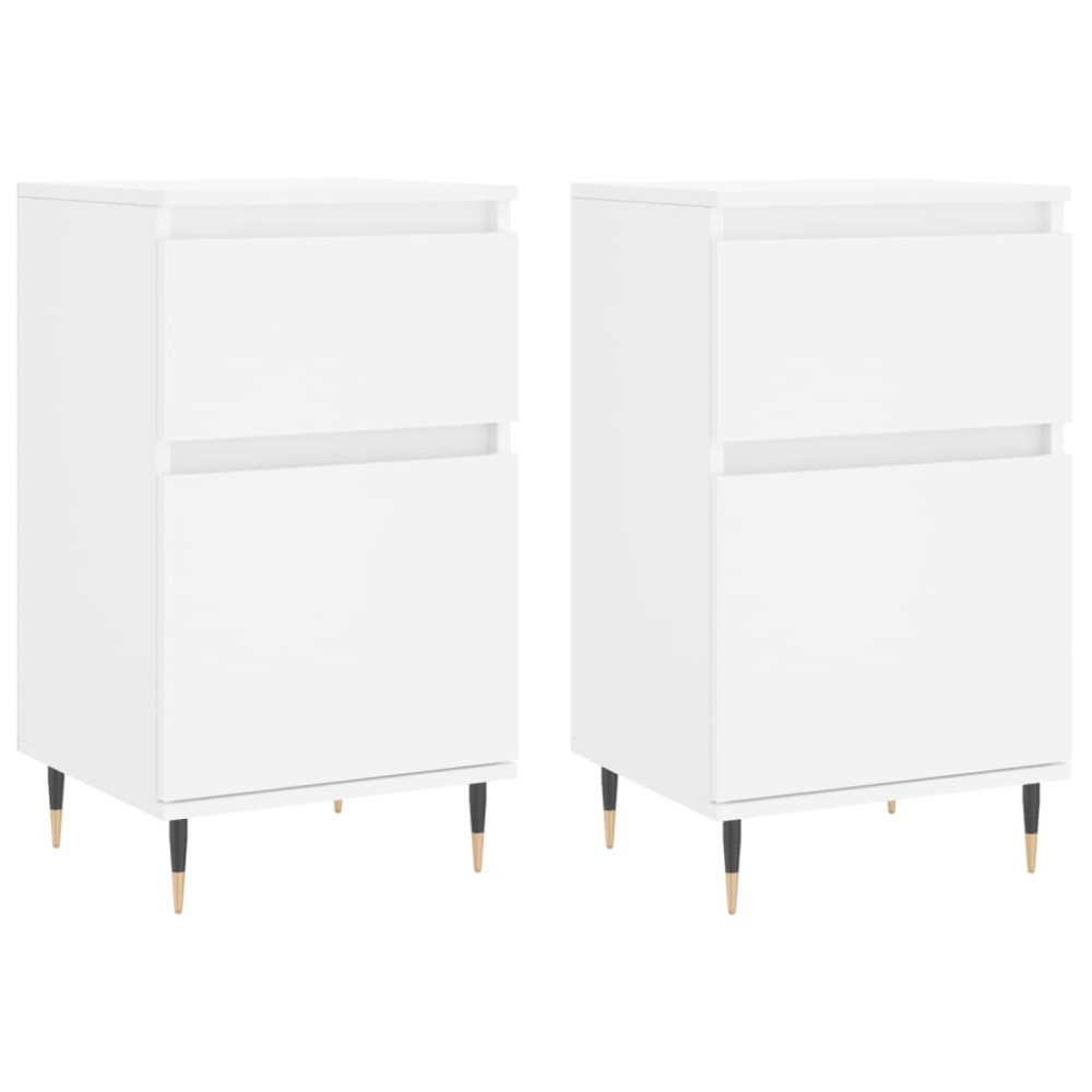 vidaXL Ντουλάπια 2 τεμ. Λευκά 40 x 35 x 70 εκ. από Επεξεργασμένο Ξύλο