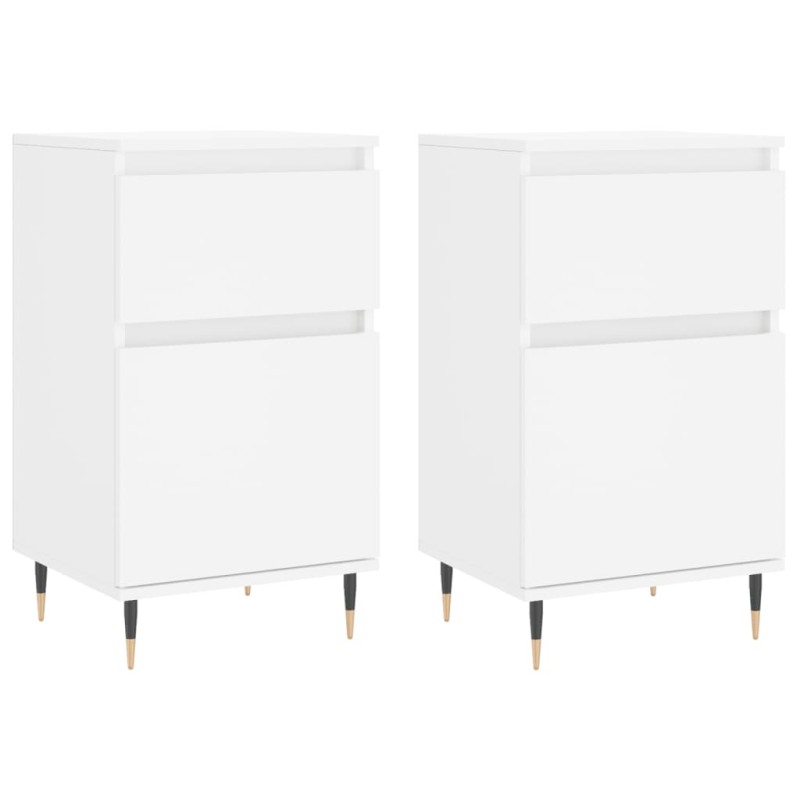vidaXL Ντουλάπια 2 τεμ. Λευκά 40 x 35 x 70 εκ. από Επεξεργασμένο Ξύλο