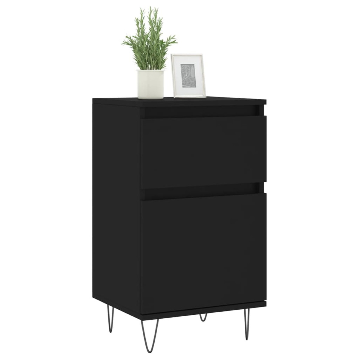 vidaXL Ντουλάπια 2 τεμ. Μαύρα 40 x 35 x 70 εκ. από Επεξεργασμένο Ξύλο