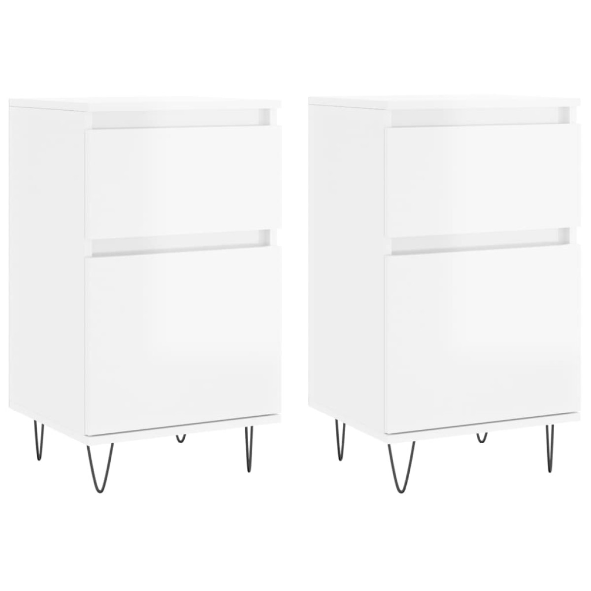 vidaXL Ντουλάπια 2 τεμ. Γυαλιστ. Λευκό 40x35x70 εκ. από Επεξεργ. Ξύλο
