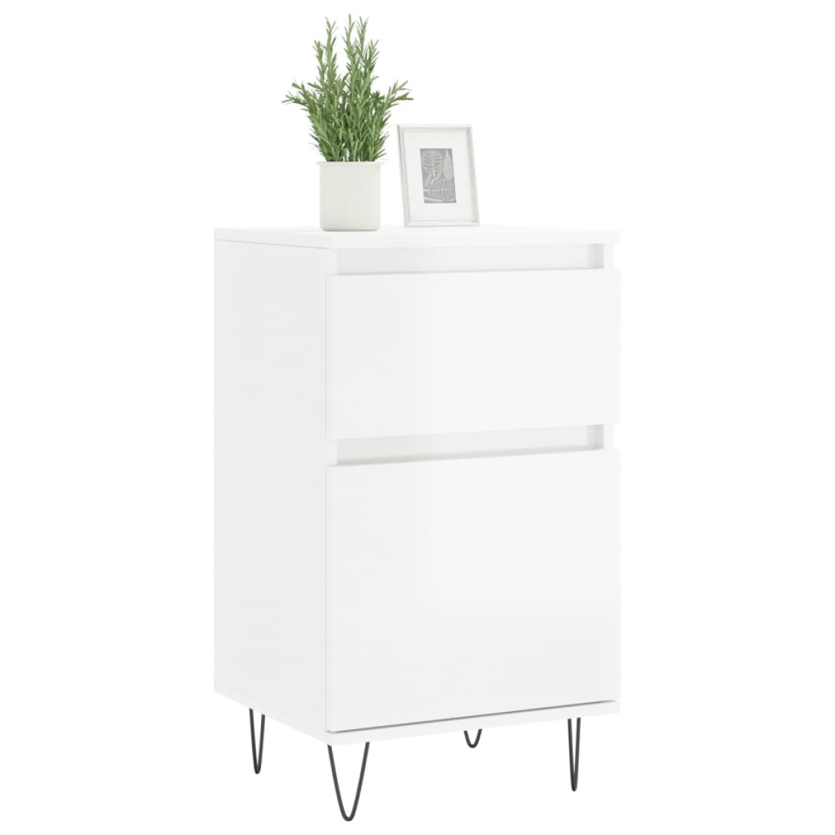 vidaXL Ντουλάπια 2 τεμ. Γυαλιστ. Λευκό 40x35x70 εκ. από Επεξεργ. Ξύλο