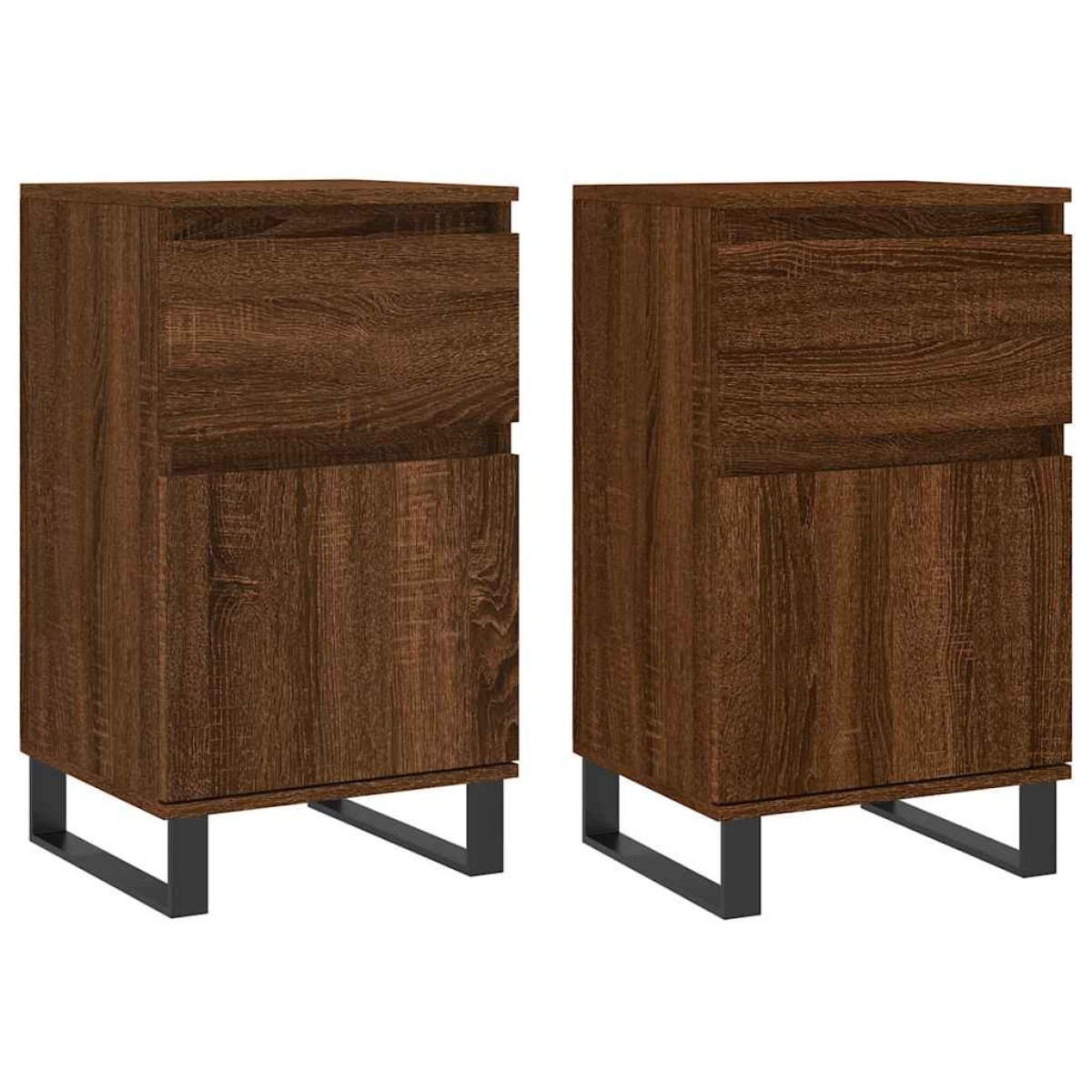 vidaXL Ντουλάπια 2 τεμ. Καφέ Δρυς 40x35x70 εκ. από Επεξεργασμένο Ξύλο