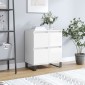 vidaXL Ντουλάπι Γυαλιστερό Λευκό 60x35x70 εκ. από Επεξεργασμένο Ξύλο
