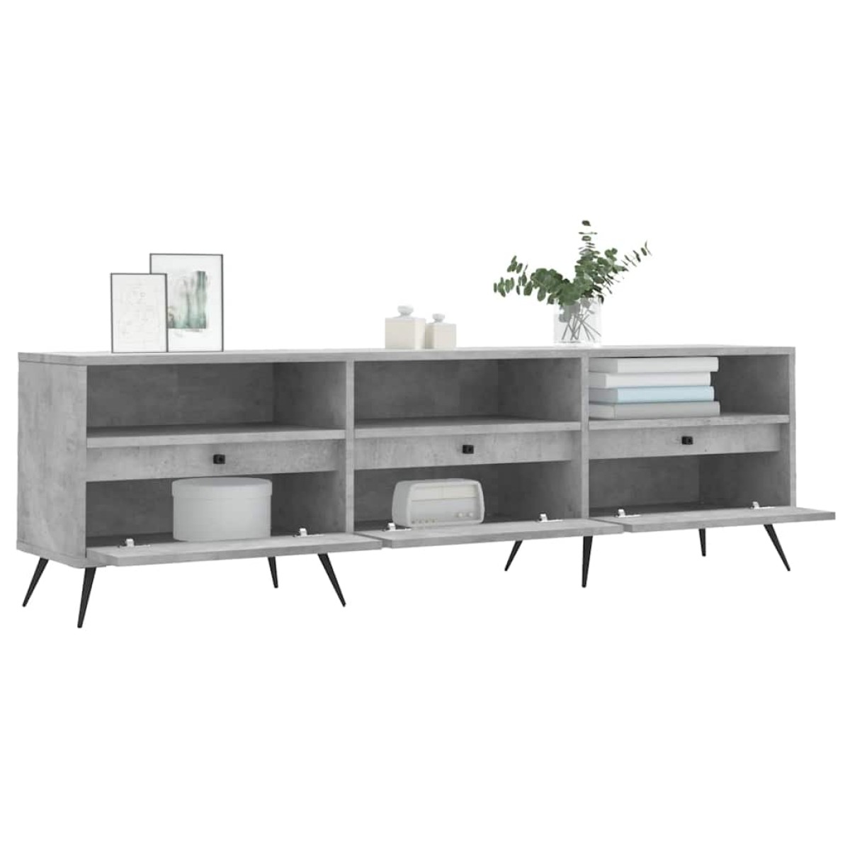 vidaXL Έπιπλο Τηλεόρασης Γκρι Σκυρ. 150x30x44,5 εκ. Επεξ. Ξύλο