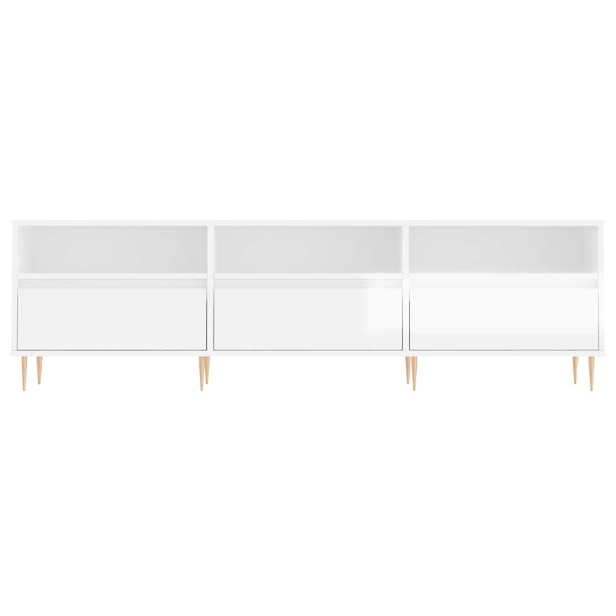 vidaXL Έπιπλο Τηλεόρασης Γυαλ. Λευκό 150x30x44,5 εκ Επεξεργασμένο Ξύλο