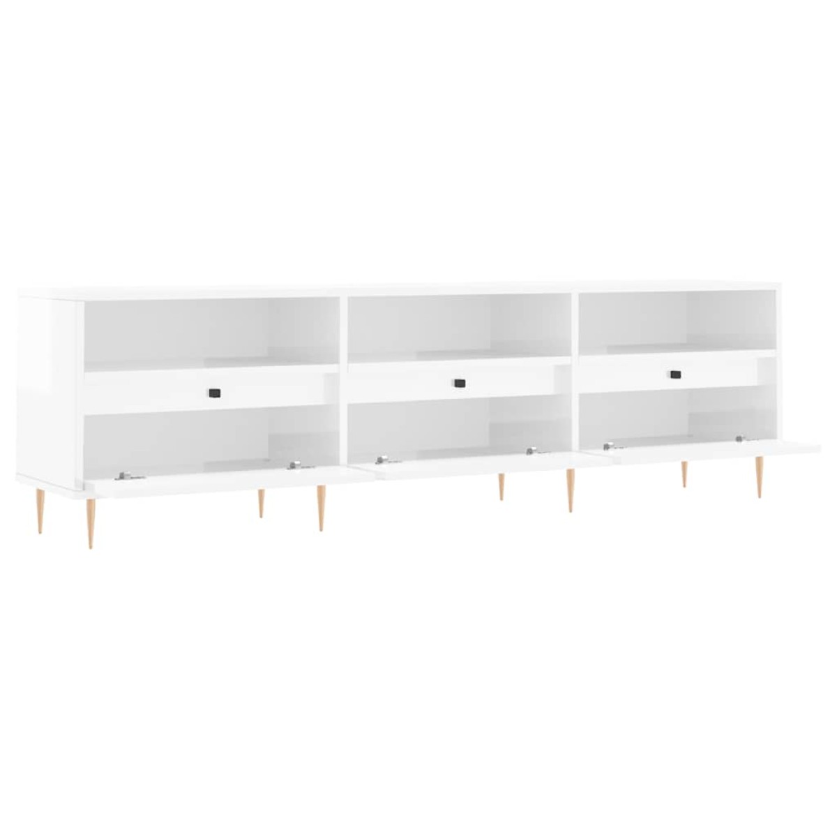 vidaXL Έπιπλο Τηλεόρασης Γυαλ. Λευκό 150x30x44,5 εκ Επεξεργασμένο Ξύλο