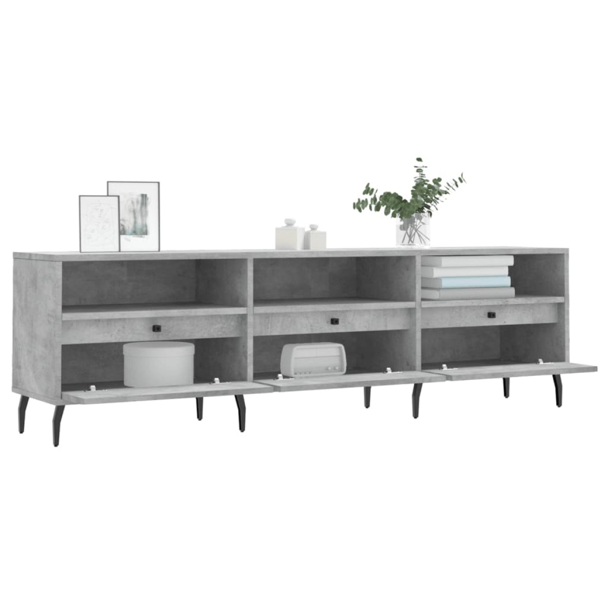 vidaXL Έπιπλο Τηλεόρασης Γκρι Σκυρ. 150x30x44,5 εκ. Επεξ. Ξύλο
