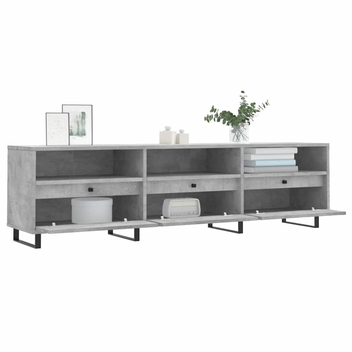 vidaXL Έπιπλο Τηλεόρασης Γκρι Σκυρ. 150x30x44,5 εκ. Επεξ. Ξύλο