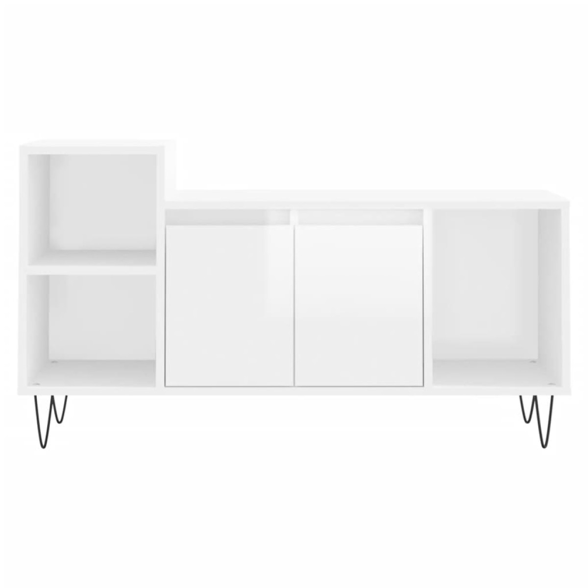 vidaXL Έπιπλο Τηλεόρασης Γυαλ. Λευκό 100x35x55 εκ. Επεξεργασμένο Ξύλο