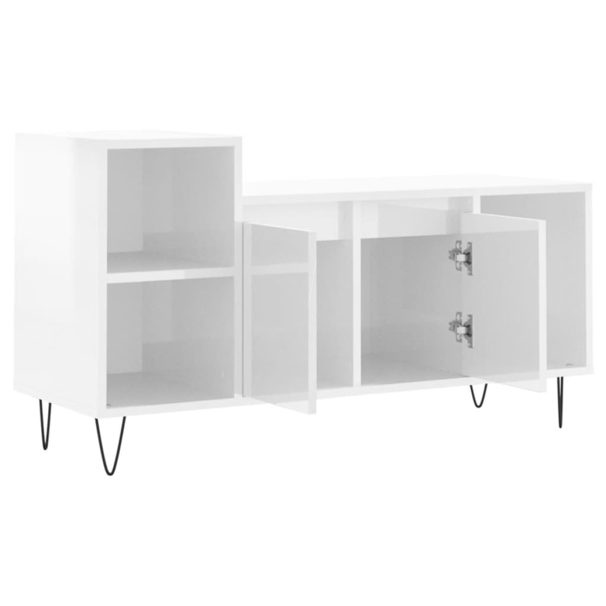 vidaXL Έπιπλο Τηλεόρασης Γυαλ. Λευκό 100x35x55 εκ. Επεξεργασμένο Ξύλο