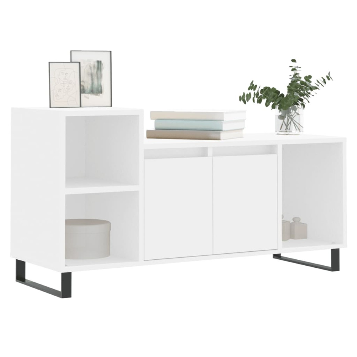vidaXL Έπιπλο Τηλεόρασης Λευκό 100 x 35 x 55 εκ. Επεξεργασμένο Ξύλο