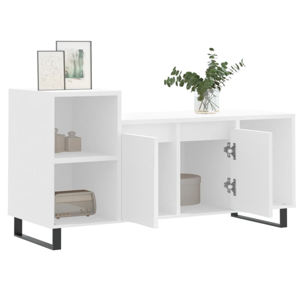 vidaXL Έπιπλο Τηλεόρασης Λευκό 100 x 35 x 55 εκ. Επεξεργασμένο Ξύλο