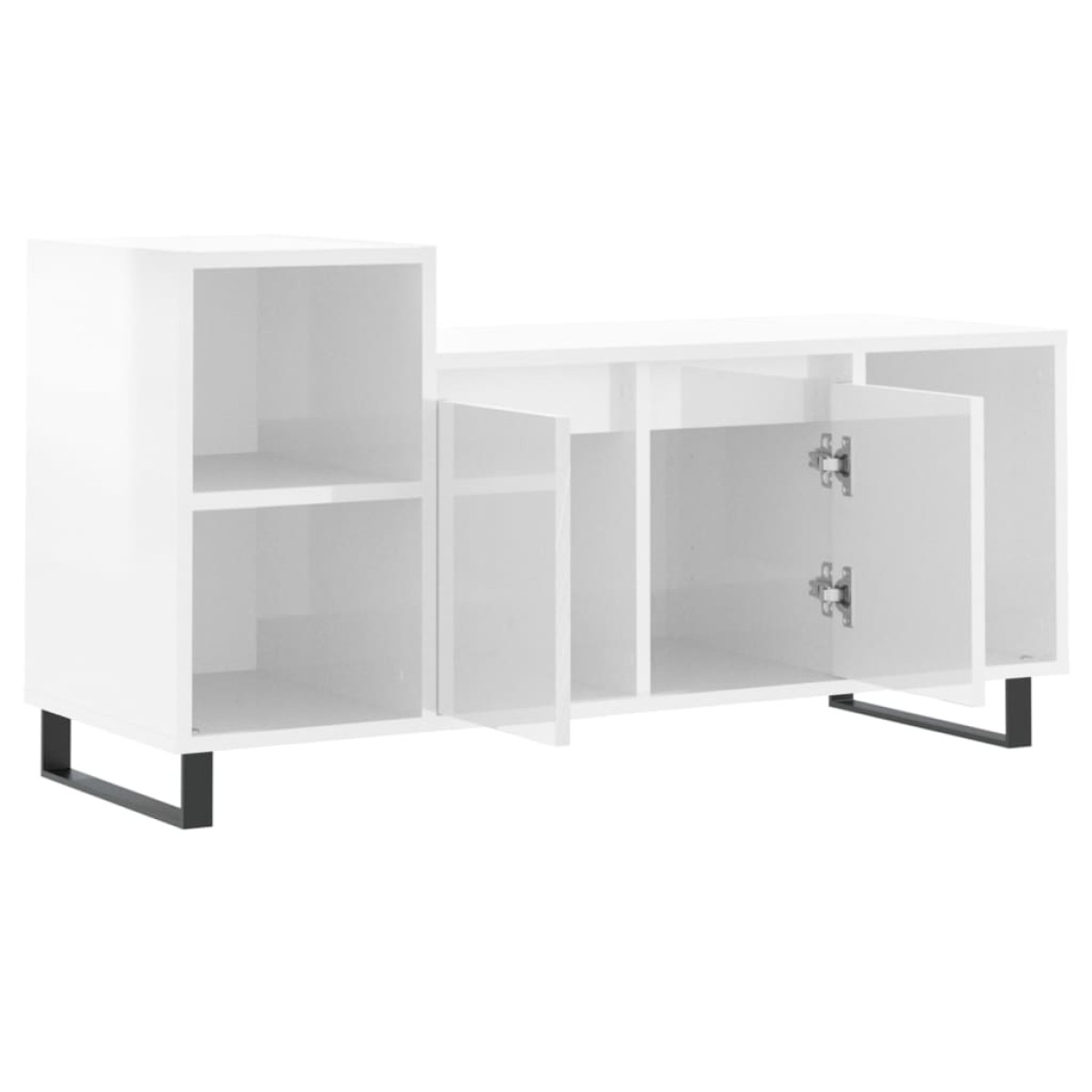 vidaXL Έπιπλο Τηλεόρασης Γυαλ. Λευκό 100x35x55 εκ. Επεξεργασμένο Ξύλο
