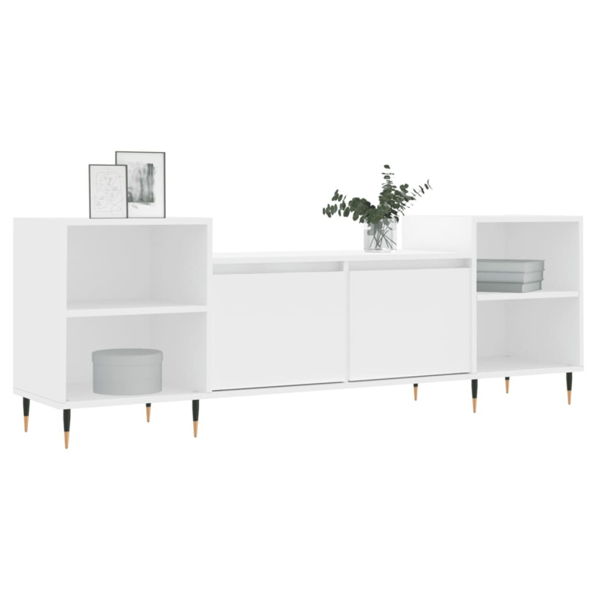 vidaXL Έπιπλο Τηλεόρασης Λευκό 160 x 35 x 55 εκ. Επεξεργασμένο Ξύλο