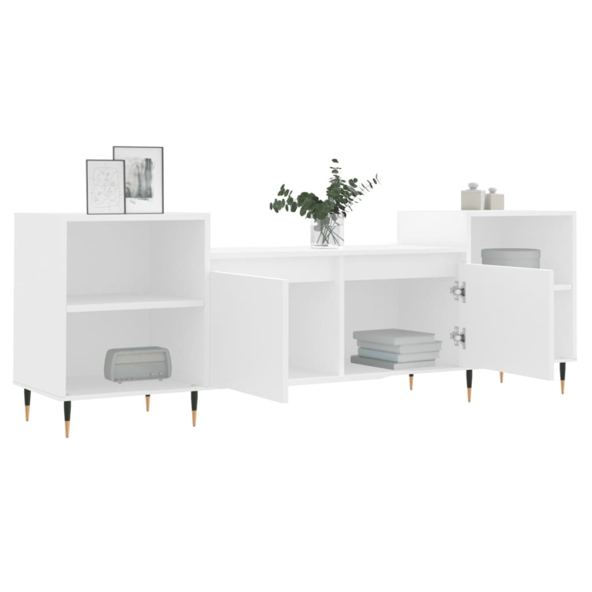 vidaXL Έπιπλο Τηλεόρασης Λευκό 160 x 35 x 55 εκ. Επεξεργασμένο Ξύλο