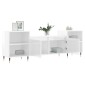 vidaXL Έπιπλο Τηλεόρασης Γυαλ. Λευκό 160x35x55 εκ. Επεξεργασμένο Ξύλο